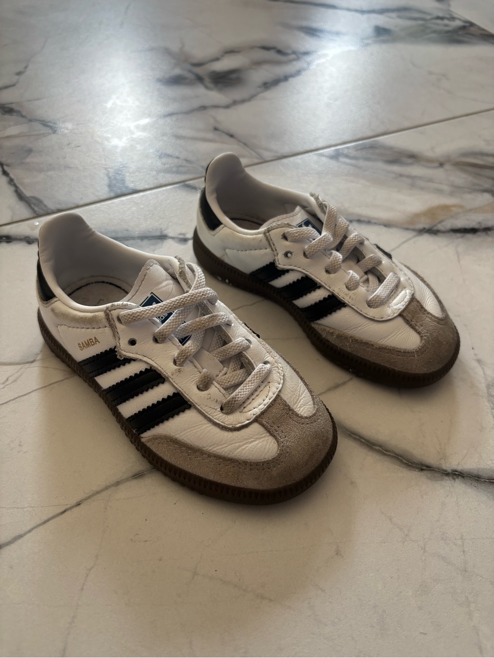 adidas Kids Samba Sneakers - White, Black, Brown